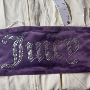 Juicy Couture Plum  Rhinestone Logo Bandeau size M